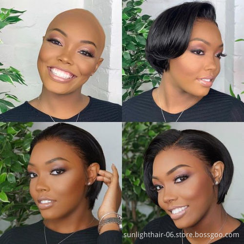 Prix en gros Coiffure Afro perruque en cheveux courts naturels brazilian BOB femme perruque cheveux humain perruques dentelle